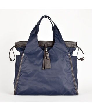 Y'SACCS ドローストリング×シープレザー　トート ネイビー