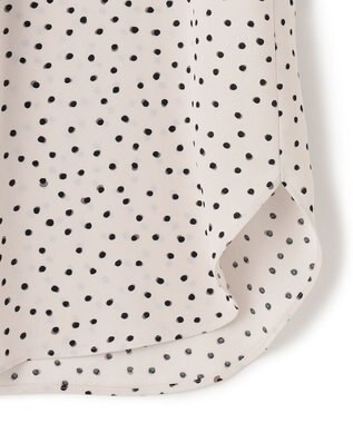 23区 【セットアップ対応/洗える】バックサテンアムンゼン ドットプリント ブラウス ベージュ×ブラックドット