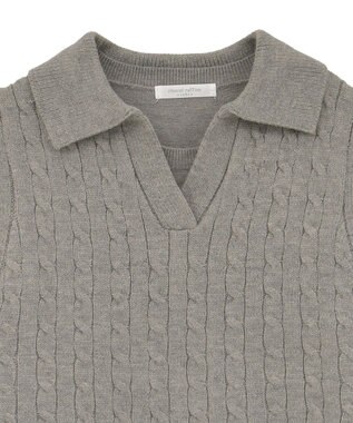 Green Parks ＳＥＴ２点ケーブルベスト＋ニットワンピース Gray