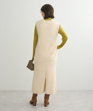 Green Parks ・Ｐｅｔｉｔ　Ｆｌｅｕｒ　シャギーＶネックベスト Ivory
