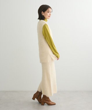 Green Parks ・Ｐｅｔｉｔ　Ｆｌｅｕｒ　シャギーＶネックベスト Ivory