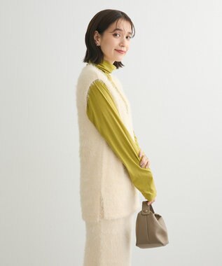 Green Parks ・Ｐｅｔｉｔ　Ｆｌｅｕｒ　シャギーＶネックベスト Ivory