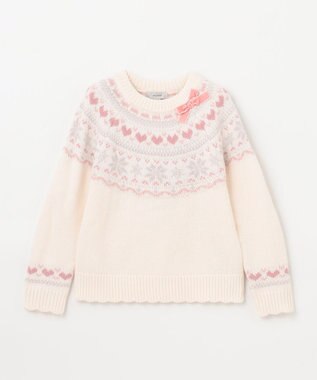 ANY KIDS ノルディック柄 ニット エクリュ系