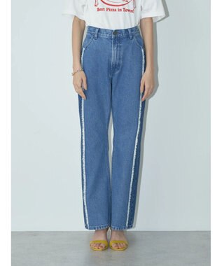 earth music&ecology Ｌｅｅ×ｅ．ｍ．ａ．ｅ　切替デニムフレアパンツ Indigo