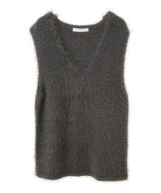 Green Parks ・Ｐｅｔｉｔ　Ｆｌｅｕｒ　シャギーＶネックベスト Charcoal Gray