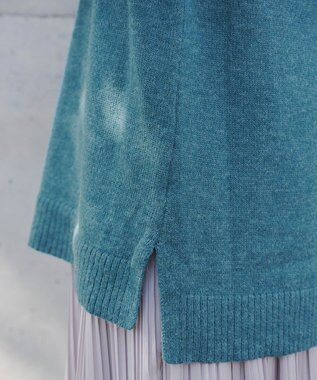 Tiaclasse 【洗える】重ね着風ニットトップス ターコイズ