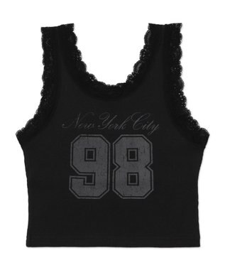 WEGO グラフィックレースタンク ブラック