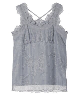 earth music&ecology 総レースキャミソール Blue