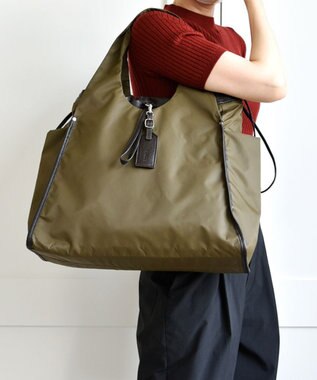 Y'SACCS ドローストリング×シープレザー　トート カーキ