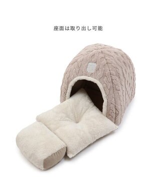 PET PARADISE ペットパラダイス 遠赤外線 ボアハウス 《アラン柄》  38×40cm ベージュ