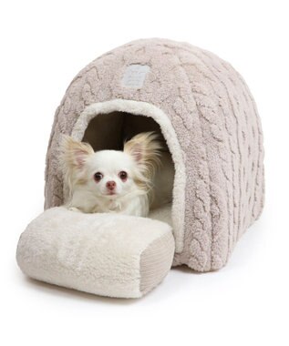 PET PARADISE ペットパラダイス 遠赤外線 ボアハウス 《アラン柄》  38×40cm ベージュ