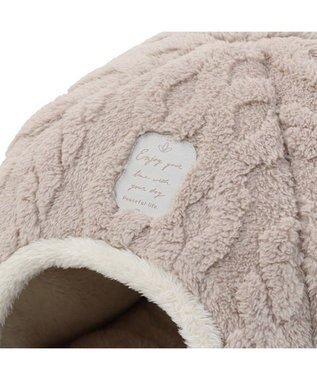 PET PARADISE ペットパラダイス 遠赤外線 ボアハウス 《アラン柄》  38×40cm ベージュ