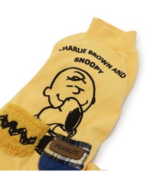 PET PARADISE スヌーピー  ペティヒート プレミアム ロンパース 《ハグ柄》 中型犬 イエロー