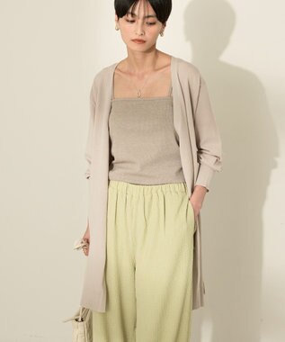 AMERICAN HOLIC ウォッシャブルVネックロングカーディガン Light Beige