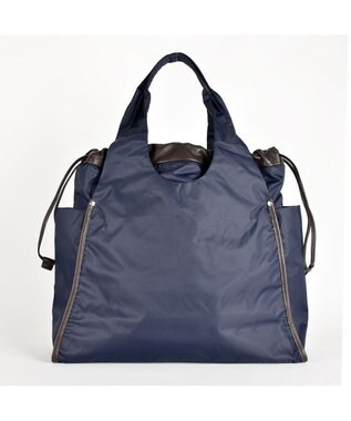 Y'SACCS ドローストリング×シープレザー　トート ネイビー