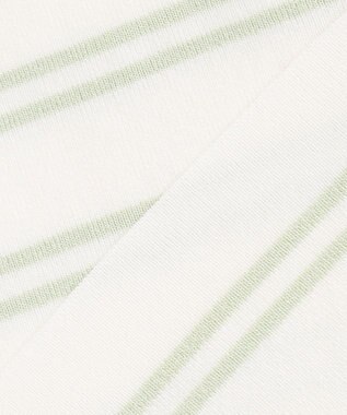 ICB 【洗える】 ハイブリッドボーダー ニットプルオーバー クリアホワイト×メロン系