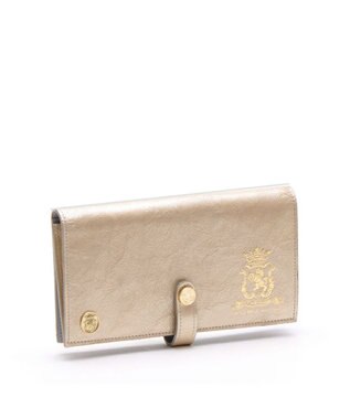 A.D.M.J. 【牛革】イタリアンレザークラックメタルロングウォレット オロ　マット