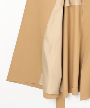 Feroux 【洗える】ラッフルカラーミドル丈 トレンチ キャメル系