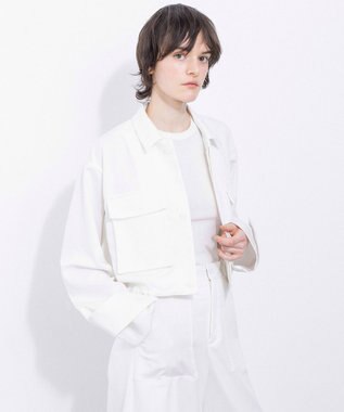 NAVE 【Nave・セットアップ可/洗える/撥水】スパンツイル ショートジャケット ホワイト系