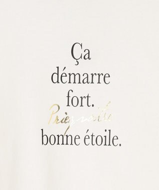 ANY L ロゴロングTシャツ オフ×ブラックロゴ