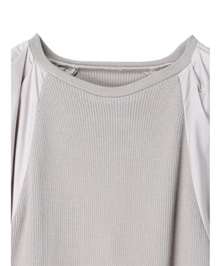 Green Parks armonia．袖布帛ニットプルオーバー Gray