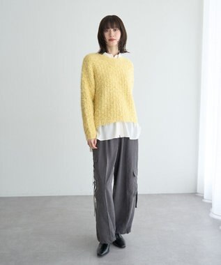 YECCA VECCA フェザーモールニット Yellow