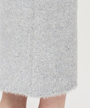 uncrave ラメ シャギー ニット スカート（uncrave STANDARD） シルバー×ライトグレー