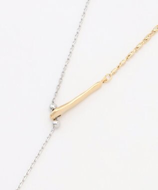 J.PRESS LADIES コンビチェーン ラリエット ネックレス ゴールド×シルバー系