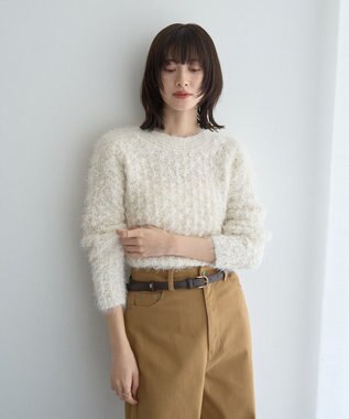 YECCA VECCA フェザーモールニット Ivory