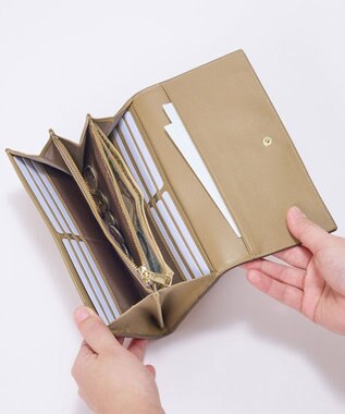 TOPKAPI 【TREASURE TOPKAPI】ソフトレザー ベルトデザイン 長財布　 グレージュ