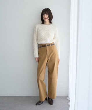 YECCA VECCA フェザーモールニット Ivory