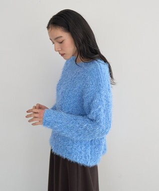 YECCA VECCA フェザーモールニット Blue