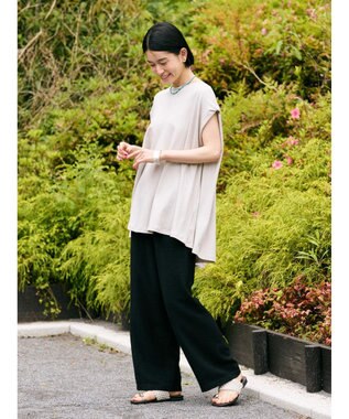 AMERICAN HOLIC 接触冷感フレンチスリーブカットチュニック Gray Beige