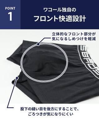 WACOAL MEN ボクサーパンツ 【2枚組】 綿混(本体) フロント快適設計 肌あたり軽減設計 前閉じ 下着 ボクサーブリーフ メンズ GT3500 /ブロス バイ ワコールメン ブラック