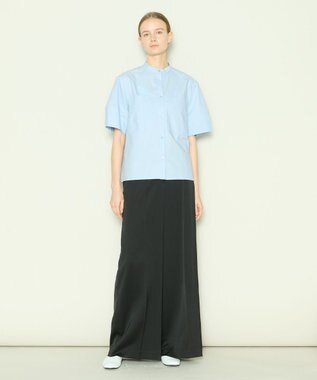 JOSEPH 【洗える】コットンシルク　フルオープンブラウス Sky blue