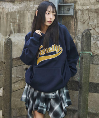 WEGO 裏起毛グラフィックビッグプルパーカー