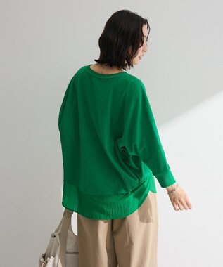 Green Parks 七分袖ドルマン裏毛シアードッキングプルオー Green