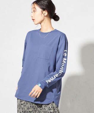 SHARE PARK LADIES 【UNISEX】吸水速乾 ショルダーロゴロングスリーブTシャツ（S・Mサイズ） アッシュネイビー
