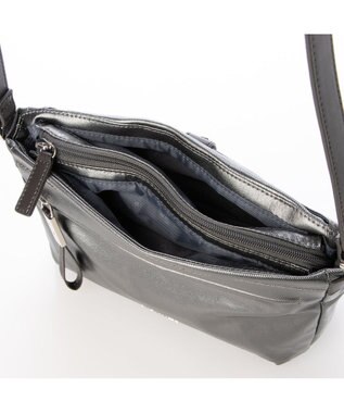 LA BAGAGERIE コーティングキャンバス ミニショルダーバッグ ガンメタリック