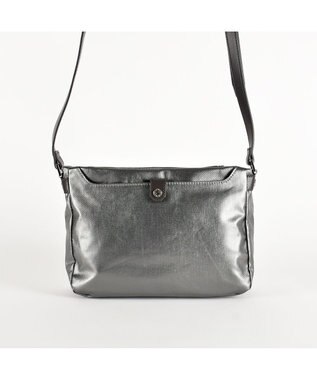 LA BAGAGERIE コーティングキャンバス ミニショルダーバッグ ガンメタリック