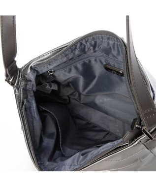 LA BAGAGERIE コーティングキャンバス ミニショルダーバッグ ガンメタリック