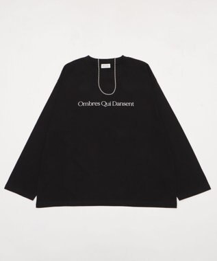 WEGO 【２点セット/ユニセックス着用ITEM】アクセ付きフォトコラージュT（LS） ブラック