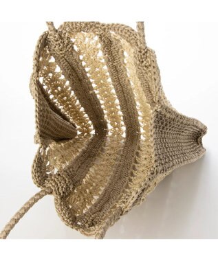 UNBILLION cachecache 切り替え松葉編みトートバッグ ベージュ