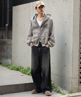 WEGO 【SMLサイズ展開】エクストラバギーデニムパンツ デニムブラックソノタ