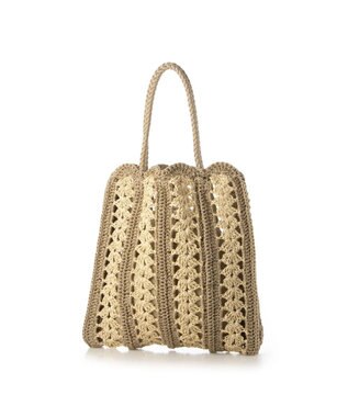 UNBILLION cachecache 切り替え松葉編みトートバッグ ベージュ