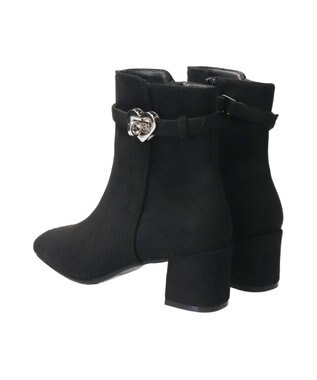 Bridget Birkin 【Bridget Birkin】ハート金具ベルトショートブーツ ブラックスウェード