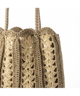 UNBILLION cachecache 切り替え松葉編みトートバッグ ベージュ