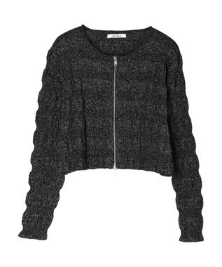 Green Parks ・ＡＮＤ　ＳＥＡＲＣＨ　ラメランダムリブカーディガン Black