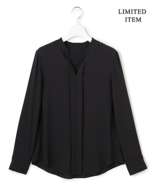 ICB L 【新色追加・WEB限定】BackSatinAmunzen キーネックブラウス