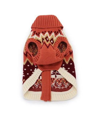 PET PARADISE スヌーピー 背中開き ニット雪遊び柄 《レッド》 小型犬 レッド